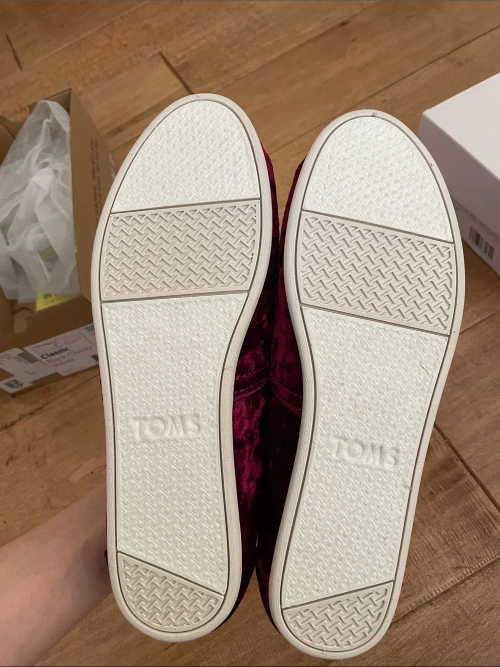 Toms Velvet Slip-On Flats - Picture 5 of 7